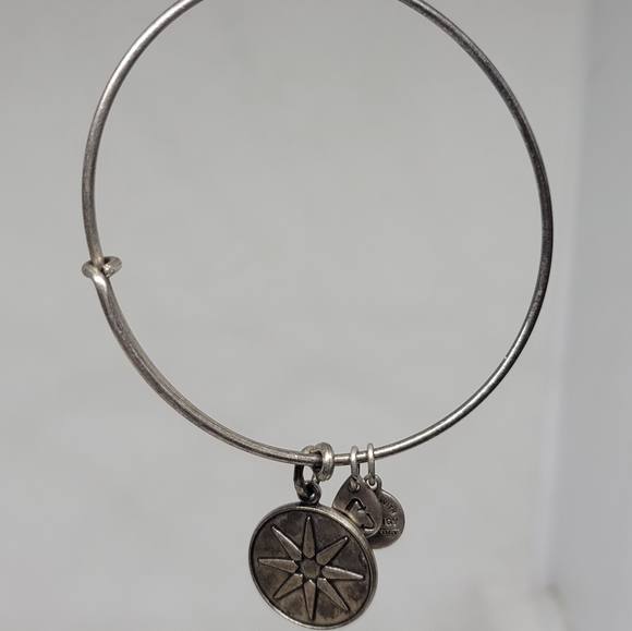 Alex and Ani Star of Venus Charm Bangle in Silver-Tone Brass - Picture 2 of 6